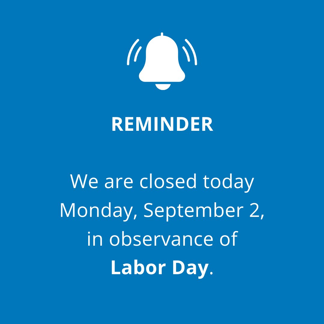 Reminder... we are closed today Monday, September 2, in observance of Labor Day. #ValleyStarCU #LaborDay #Holiday