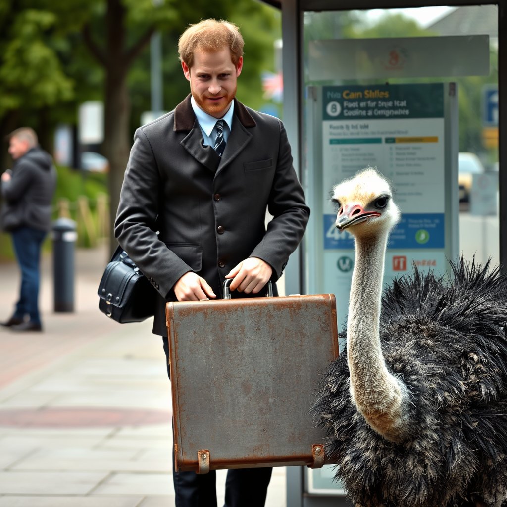 that_1's tweet image. It's time to say goodbye,Harry,to your bird! The bus to the airport is approaching!🤣
#FOHarry #TemuRoyals