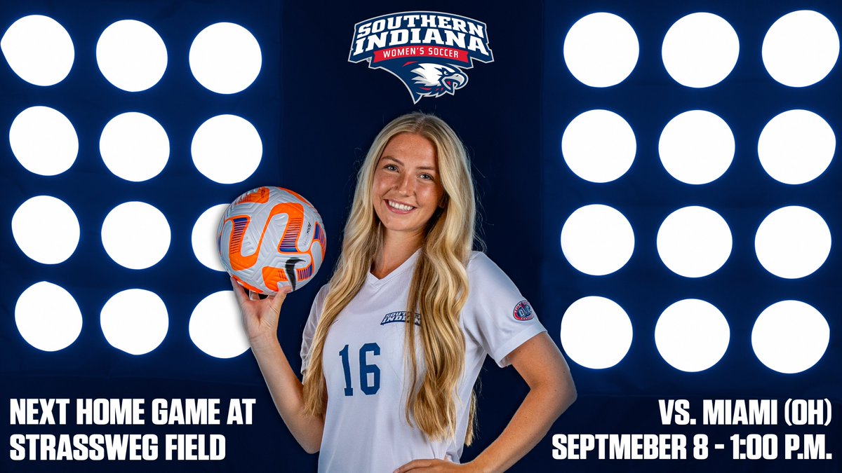 𝙎𝙪𝙣𝙙𝙖𝙮 𝙎𝙤𝙘𝙘𝙚𝙧 𝙖𝙩 𝙎𝙩𝙧𝙖𝙨𝙨𝙬𝙚𝙜

<a href="/usiwsoc/">usi women's soccer</a> squares off against Miami (OH) at Strassweg Field on Sunday. Come pack the stands and get loud for the Screaming Eagles!

🦅⚽️ #GoUSIEagles #OVCit