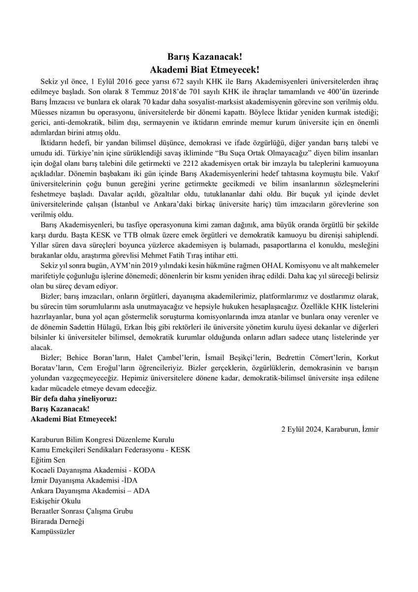 KHK'ların 8. yılı vesilesiyle yaptığımız basın açıklaması