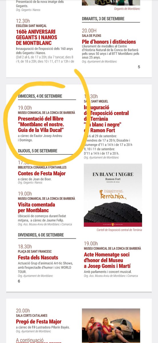 Aquest dimecres tinc la sort de presentar el meu primer llibre: "Montblanc el nostre. Guia de la Vila Ducal".
Tindrà lloc al <a href="/mcconcabarbera/">Museu Conca Barberà</a> a les 7 de la tarda.

Hi sou tots convidats!