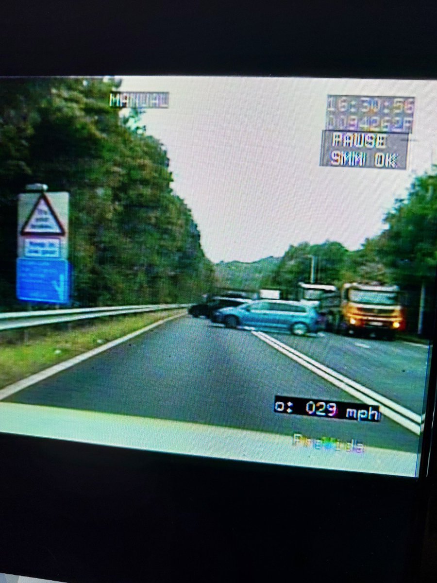 KentPoliceRoads's tweet photo. After 2 serious collisions on the #JubileeWay it was a shock for TD18 to see 3 vehicles cross the solid white lines in front of the marked police vehicle. All 3 stopped and TORs issued. MM https://t.co/fPjB1PQCDa