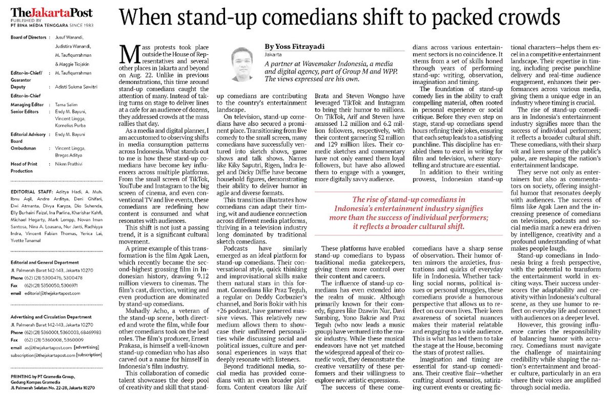 ubegebe1's tweet photo. Hari ini saya menulis tentang Stand Up Comedy. Saya mention @MuhadklyAcho @ernestprakasa Boris, Rigen, Kiki, Rigen, Jegel, Arif Brata dll. https://t.co/9CnEzKb0Lf
