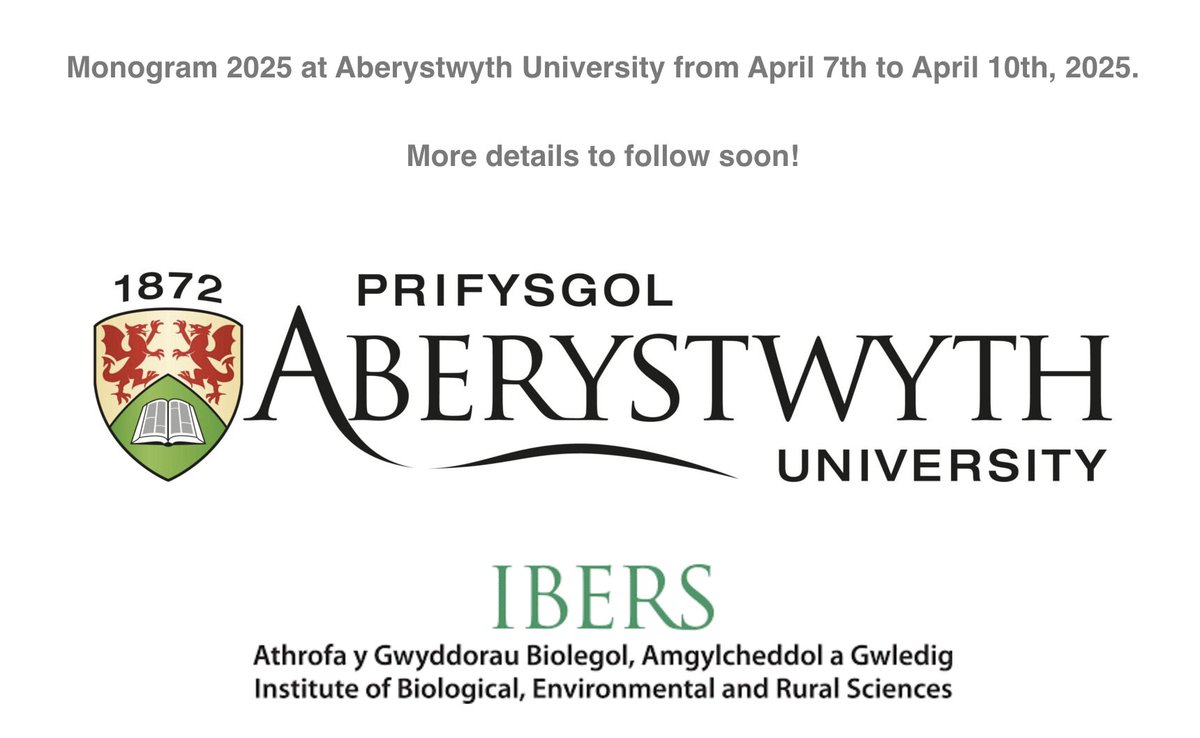 📌Save the date! #Monogram25 will take place 7-10th April 2025 in Aberystwyth📌