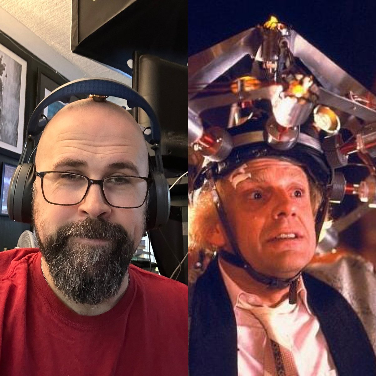 Omniscientin's tweet photo. About to start my #neurofeedback journey with a #brainwave device. There is something attached called the #genius pulse controller too! How cool! It’s giving ‘#Emmetbrown’ vibes on my giant noggin though 🤣 https://t.co/XPJ9imwsVa