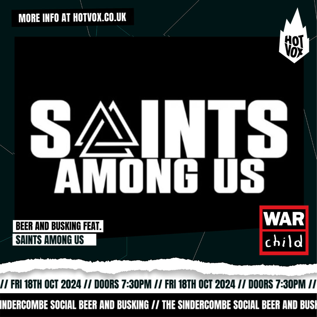 Saints Among Us (@sau_band) on Twitter photo 18th of October we play The Sindercombe Social courtesy of <a href="/Hot_Vox/">HOT VOX</a> as part of the Beer and Busking events to support <a href="/WarChildUK/">War Child UK</a> ๐ท
TIckets are a 'pay with your heart' all proceeds are to a wondeful cause supporting children in war torn countries
๐ท: ticketool.co.uk/order/9ce19e5eโฆ 18th of October we play The Sindercombe Social courtesy of <a href="/Hot_Vox/">HOT VOX</a> as part of the Beer and Busking events to support <a href="/WarChildUK/">War Child UK</a> ๐ท
TIckets are a 'pay with your heart' all proceeds are to a wondeful cause supporting children in war torn countries
๐ท: ticketool.co.uk/order/9ce19e5eโฆ