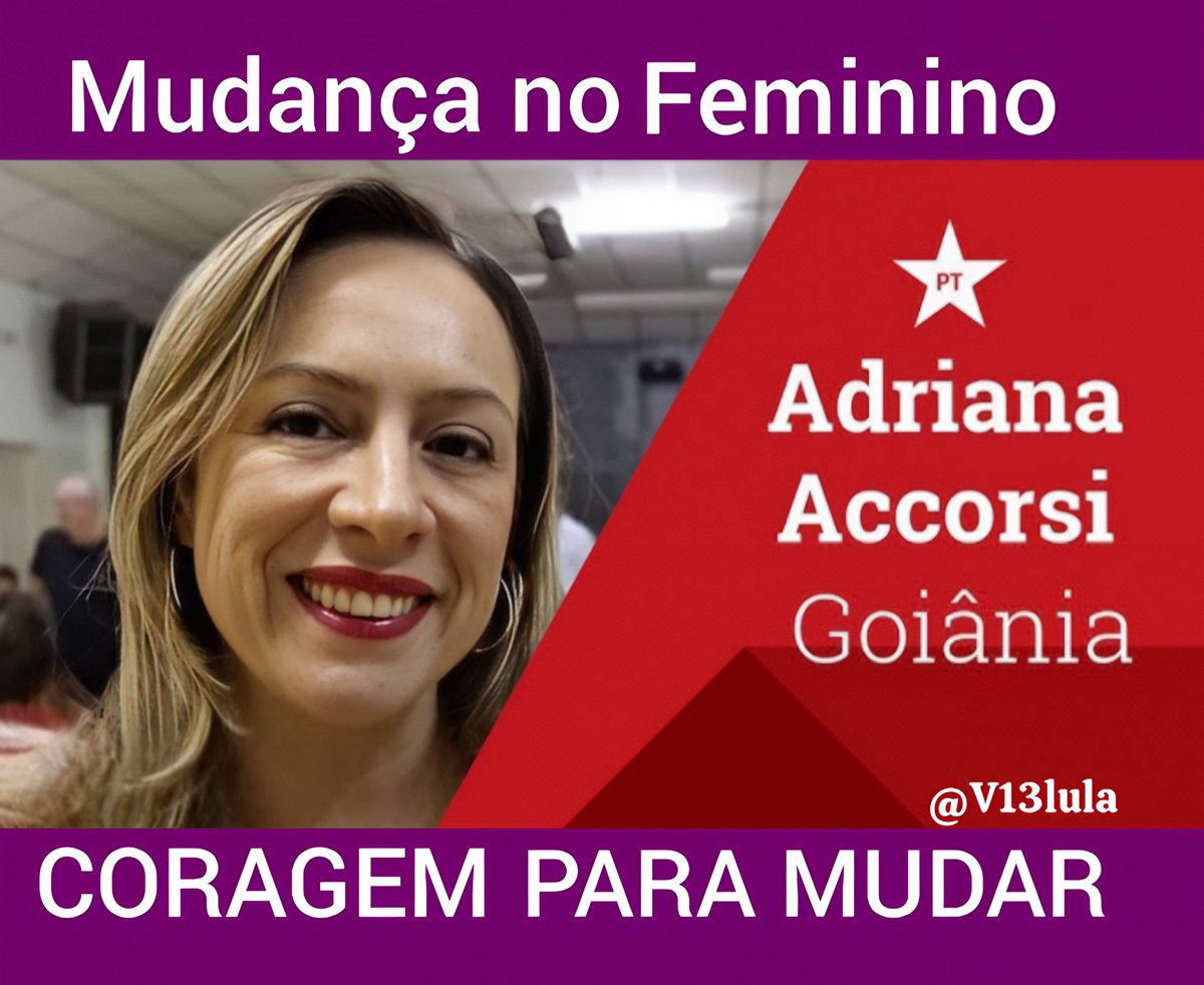 Goiânia apoia <a href="/Adriana_Accorsi/">Delegada Adriana Accorsi</a> para sua prefeitura.
Escolher bem é saber antecipar seu futuro 🚩👊♀️