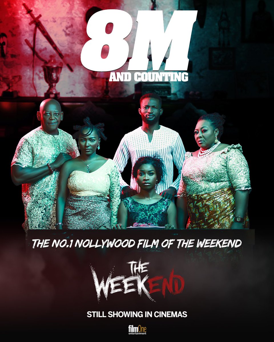 Trino Motion Pictures (@trinomotionpics) on Twitter photo No1 Nollywood movie of this weekend / 8m and counting!!!!!!!
Kwasa Republicans, let’s keep going !!!
#TheWeekendFilm Now Showing in cinemas
Produced by: <a href="/Uchiwally/">UCHE OKOCHA, a.m.p.</a>
Directed by: <a href="/DanielOriahi/">Daniel Oriahi</a>
Distributed by: <a href="/filmoneng/">FilmOne Entertainment</a>
Screen writers : <a href="/BunamObi/">Freddie O Anyaegbunam Jr</a> / @VanessaKanu / <a href="/SirKrazius/">Dimi Sammy</a> No1 Nollywood movie of this weekend / 8m and counting!!!!!!!
Kwasa Republicans, let’s keep going !!!
#TheWeekendFilm Now Showing in cinemas
Produced by: <a href="/Uchiwally/">UCHE OKOCHA, a.m.p.</a>
Directed by: <a href="/DanielOriahi/">Daniel Oriahi</a>
Distributed by: <a href="/filmoneng/">FilmOne Entertainment</a>
Screen writers : <a href="/BunamObi/">Freddie O Anyaegbunam Jr</a> / @VanessaKanu / <a href="/SirKrazius/">Dimi Sammy</a>