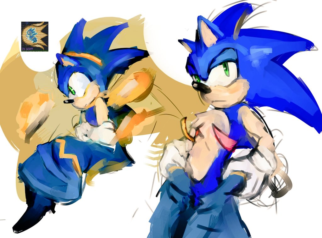 eggplantcan's tweet photo. Dumb echidnas prophesied you in a dress, causing dysphoria? Go and show them what a trans icon you are. Two versions sketch, because headcanon on the original Intersex Sonic:Р
#SonicTheHedgehog #sonictrans https://t.co/0fXM4A0pji