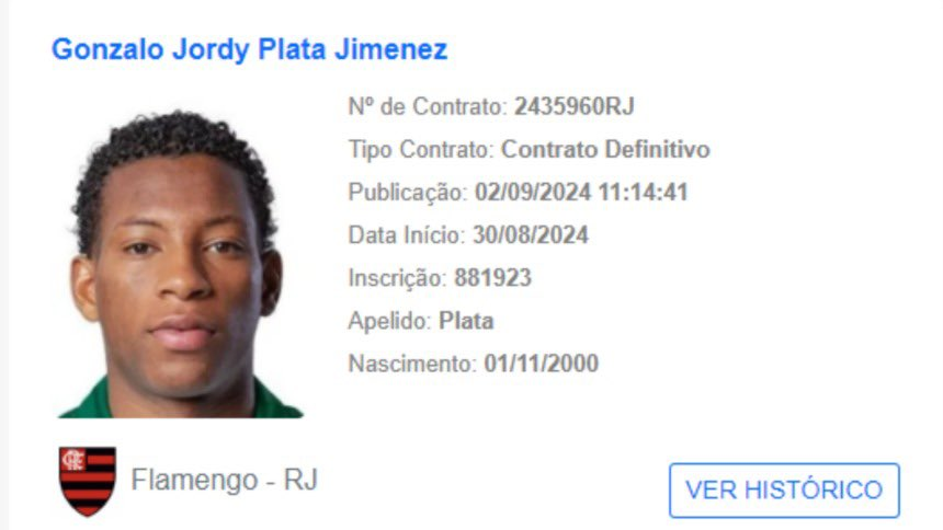 flazoeiro_'s tweet photo. O atacante equatoriano Gonzalo Plata foi regularizado no BID. 🔴⚫️ https://t.co/JTJ1nSamqs