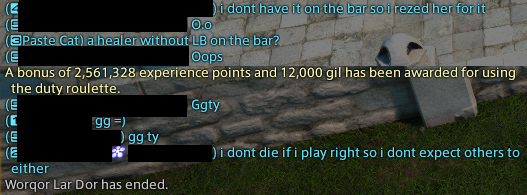 Imagine telling others you're a healer and you don't pack an LB on your hotbar because you don't die, and expect others to not die either. 😑

Stupidity and ignorance are not the same: One is lack of Common sense. The other is the complete rejection of it.