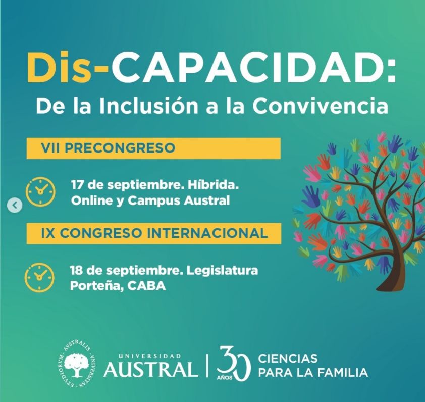 IX Congreso “Discapacidad: de la inclusión a la convivencia” de la #UniversidadAustral con la participación de Fermín Murall, presidente de #fundacionnosotros
📅18/09/24 - 9:00 hs. Inscripción gratuita.
Programa e inscripciones👉 buff.ly/3AOpFa4 

#Discapacidad #Congreso