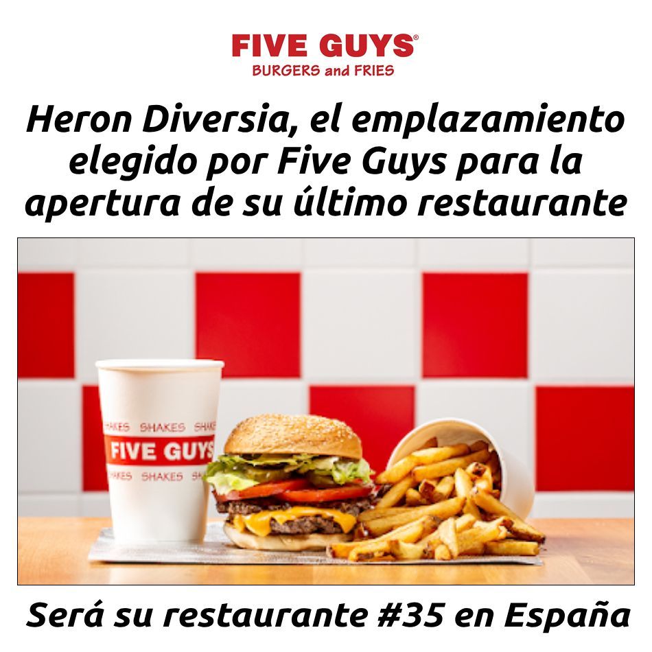 Hostelería en Valencia (Periódico Gastronómico) (@hosteleriaenvlc) on Twitter photo HERON DIVERSIA, EL EMPLAZAMIENTO ELEGIDO POR FIVE GUYS PARA LA APERTURA DE SU ÚLTIMO RESTAURANTE
hosteleriaenvalencia.com/noticias.asp?i…
<a href="/FiveGuys_ES/">Five Guys España</a> #FiveGuys #HeronDiversia #Alcobendas #Madrid #Burgers #Fries #Restaurante35 #ComidaRapida #Gastronomia #ComidaAmericana #HosteleriaEnValencia HERON DIVERSIA, EL EMPLAZAMIENTO ELEGIDO POR FIVE GUYS PARA LA APERTURA DE SU ÚLTIMO RESTAURANTE
hosteleriaenvalencia.com/noticias.asp?i…
<a href="/FiveGuys_ES/">Five Guys España</a> #FiveGuys #HeronDiversia #Alcobendas #Madrid #Burgers #Fries #Restaurante35 #ComidaRapida #Gastronomia #ComidaAmericana #HosteleriaEnValencia