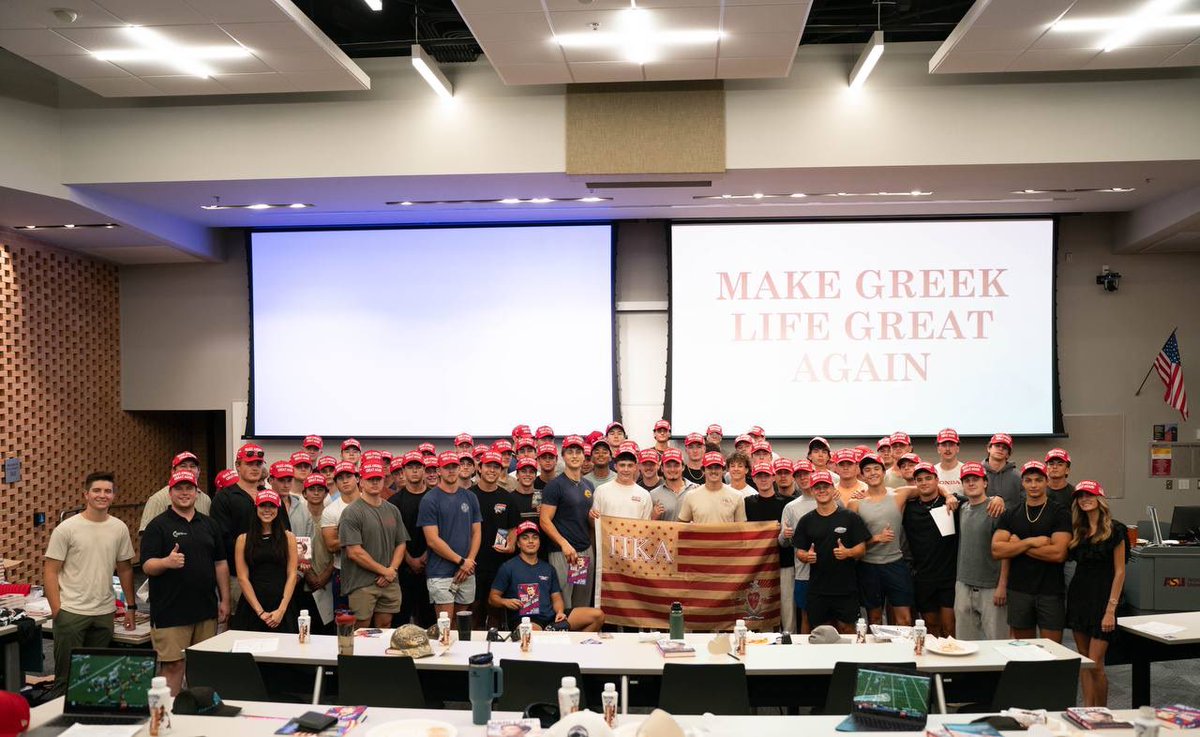 Last night we registered and committed over 100 NEW VOTERS at a fraternity chapter meeting at Arizona State University. 

This is 100 NEW voters for Trump. We are working every single frat and will make sure these young MEN vote! 

Young men are the most conservative they’ve been