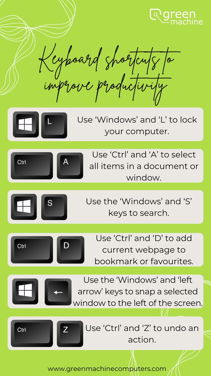 greenmachine247's tweet image. Unlocking productivity with a few key taps.⌨️✨These shortcuts are like discovering superpowers for your computer!🚀Ready to boost your efficiency? Dive into the world of shortcuts and watch your productivity soar! 💪💻 #KeyboardShortcuts #WorkSmarterNotHarder #TechHacks