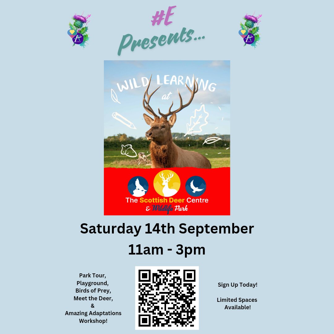 We've lined up a real treat for all the animal lovers out there! Join us for a day trip to the Scottish Deer &amp; Wildlife Centre on Saturday, Sept 14. The centre is home to 13 species of deer, as well as wildcats, wolves and birds of prey. 

Register here: ow.ly/Akba50TcpCz