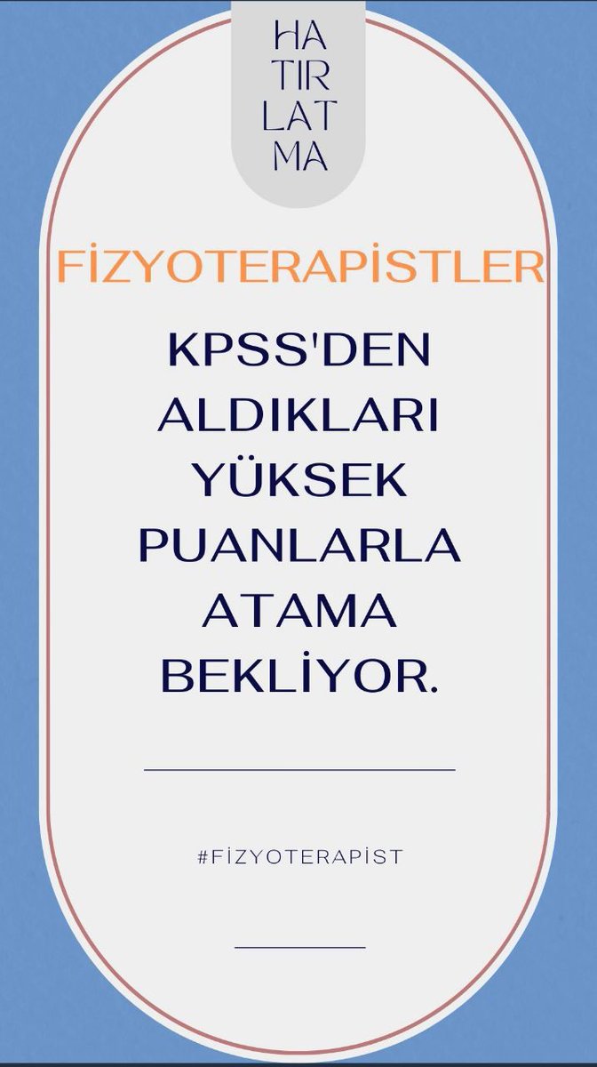 <a href="/saglikbakanligi/">T.C. Sağlık Bakanlığı</a> #Kamuya5binFizyoterapist
#FizyoterapistlerAtamaBekliyor