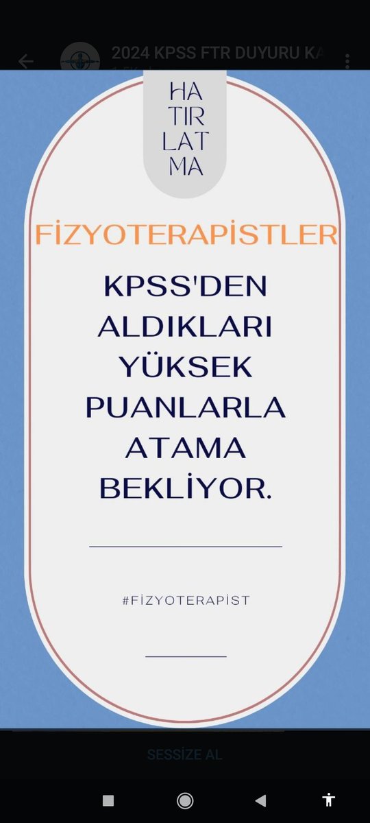 <a href="/saglikbakanligi/">T.C. Sağlık Bakanlığı</a> Herkes 86 almışsın çok iyi derken 2 hafta depresyona girdim atanamayacagim diye. Ben kendi mesleğimde 86 puanla atanmak istiyorum 🥺🥺
#FizyoterapistlerAtamaBekliyor 
#Kamuya5binFizyoterapist
<a href="/drmemisoglu/">Prof. Dr. Kemal Memişoğlu</a>
 <a href="/Huzeyfe_Ylmz/">Huzeyfe Yılmaz</a>
<a href="/suayipbirinci/">Doç. Dr. Şuayıp Birinci</a>