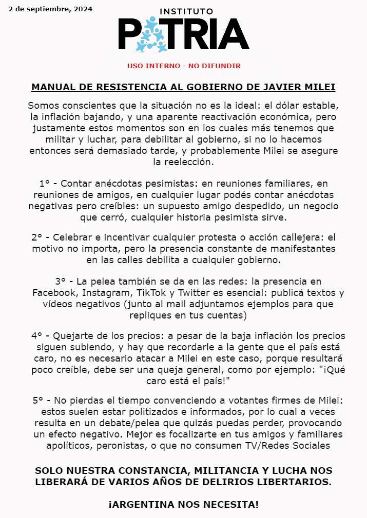 ElTrumpista's tweet photo. boludo el instituto patria sacó un "MANUAL DE RESISTENCIA A MILEI"

AJAJAJAJJAJAJAJAJAJAJAJA

el manual incluye:

👉 inventar anécdotas pesimistas
👉 hacer tiktoks llorando
👉 y mucho más

TOTALMENTE ARRUINADOS 😭😭😭 https://t.co/JIhjFTxxFa