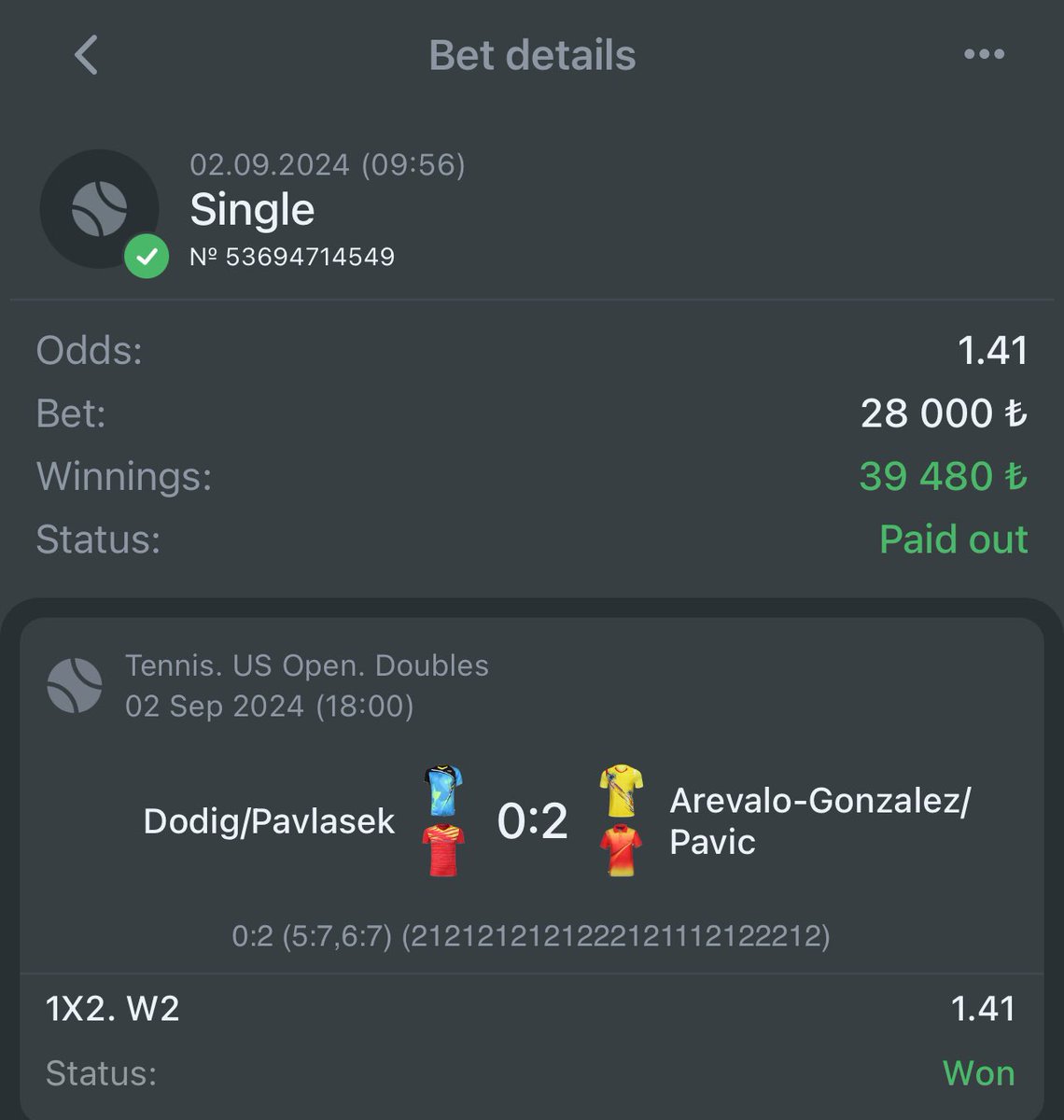 bankotipster_'s tweet image. ✅ Kazandırmaya Devam Ediyoruz. Bizi takip etmeye devam edin

#Dodig             🆚 #Arevalo     
 
💵 Kazanç : 39.480 TL

🔥🔥💥▶️ Free VIP Channel   : ➡️   Link Bioda