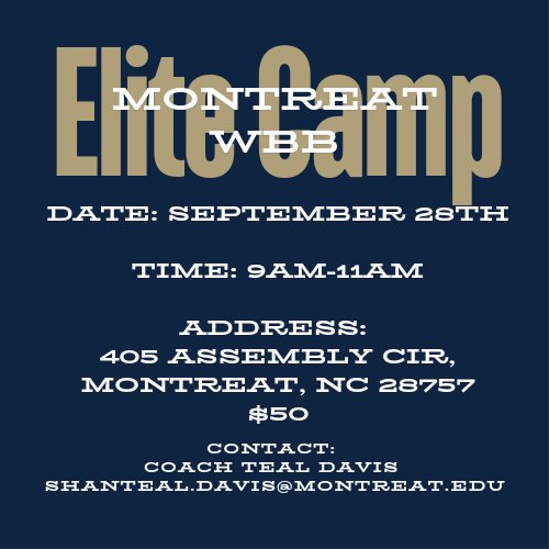 Super excited to announce that we've added another elite camp this Fall!!

Come see what it's like to be a Cavalier!
Grades- 2027 to 2025
Limited Spots Available!

Payment option will be available later! 
Sign up today!
forms.office.com/r/t7VP3MkSht
<a href="/MontreatWBB/">Montreat Women's Basketball</a> <a href="/CoachJamieMoore/">Coach Jamie Moore</a>