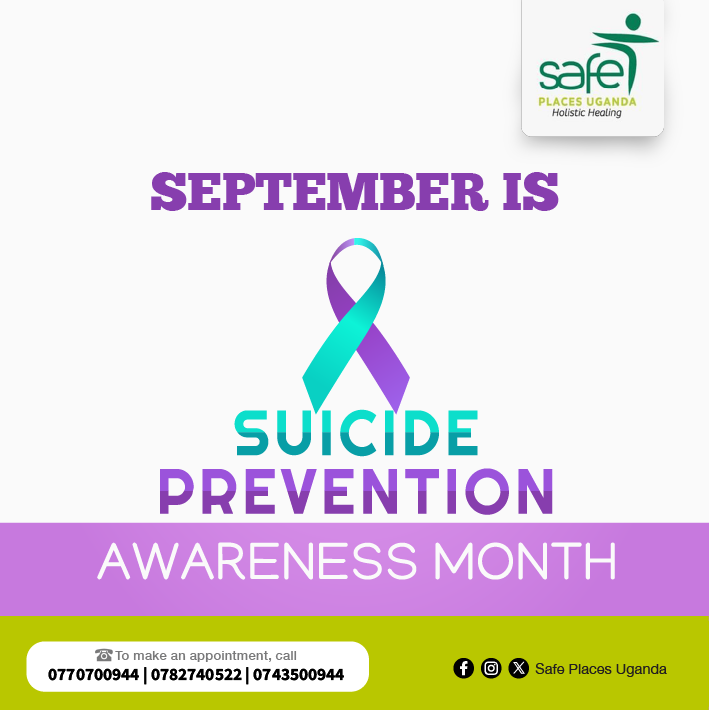 safeplacesug's tweet photo. This September, let’s stand together in the fight to prevent suicide. Every life is precious, and by raising awareness and offering support, we can make a difference. 
Join us in spreading hope and breaking the silence. 

#SuicidePreventionMonth 
#SafePlacesUG #MentalHealth https://t.co/SeqoskgO7r