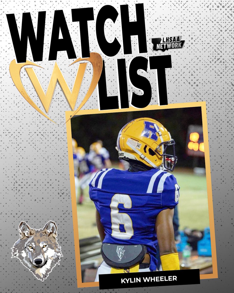 Next to be added to the Warrick Dunn Award Watchlist is Rayne WR Kylin Wheeler! Wheeler posted 1,235 yards and 18 TDs last season! <a href="/KylinWheeler/">Kylin Wheeler</a> <a href="/rayne_wolves/">Rayne High School</a>