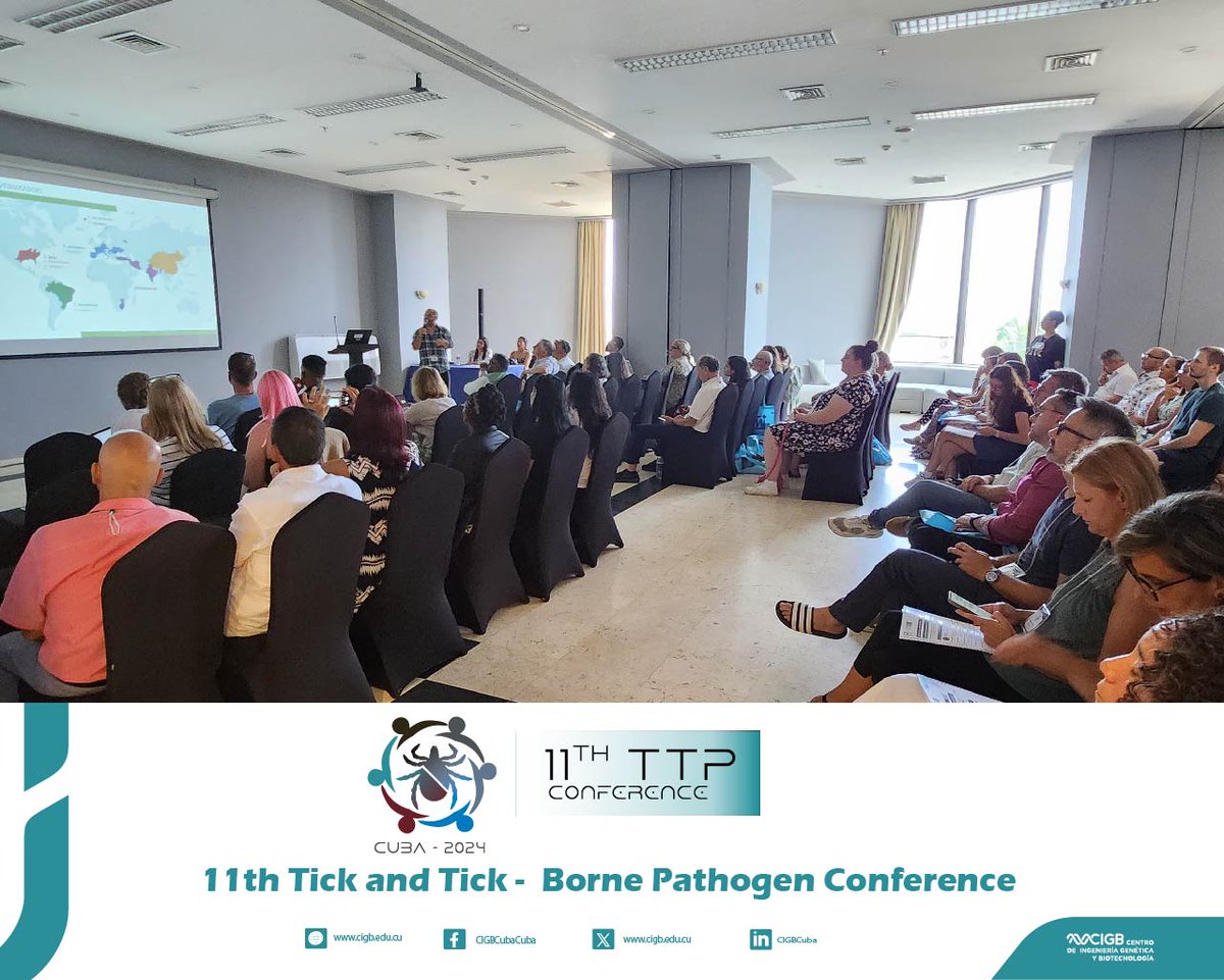 CIGBCuba's tweet photo. Symposium Tick-borne diseases of dogs and cats at "Transmission of canine filarial worms by ticks" at the 11th edition of the Conference on Ticks and Tick-Borne Pathogens #TTP11. https://t.co/RmKPZ1DWGb