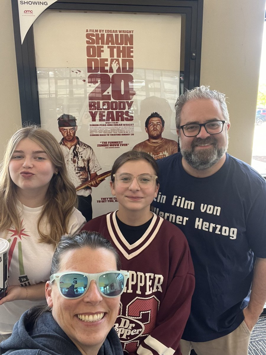 Saw SHAUN OF THE DEAD 20 years ago as newlyweds and had the privilege to see it again today in the same theater with our girls. It remains the best.