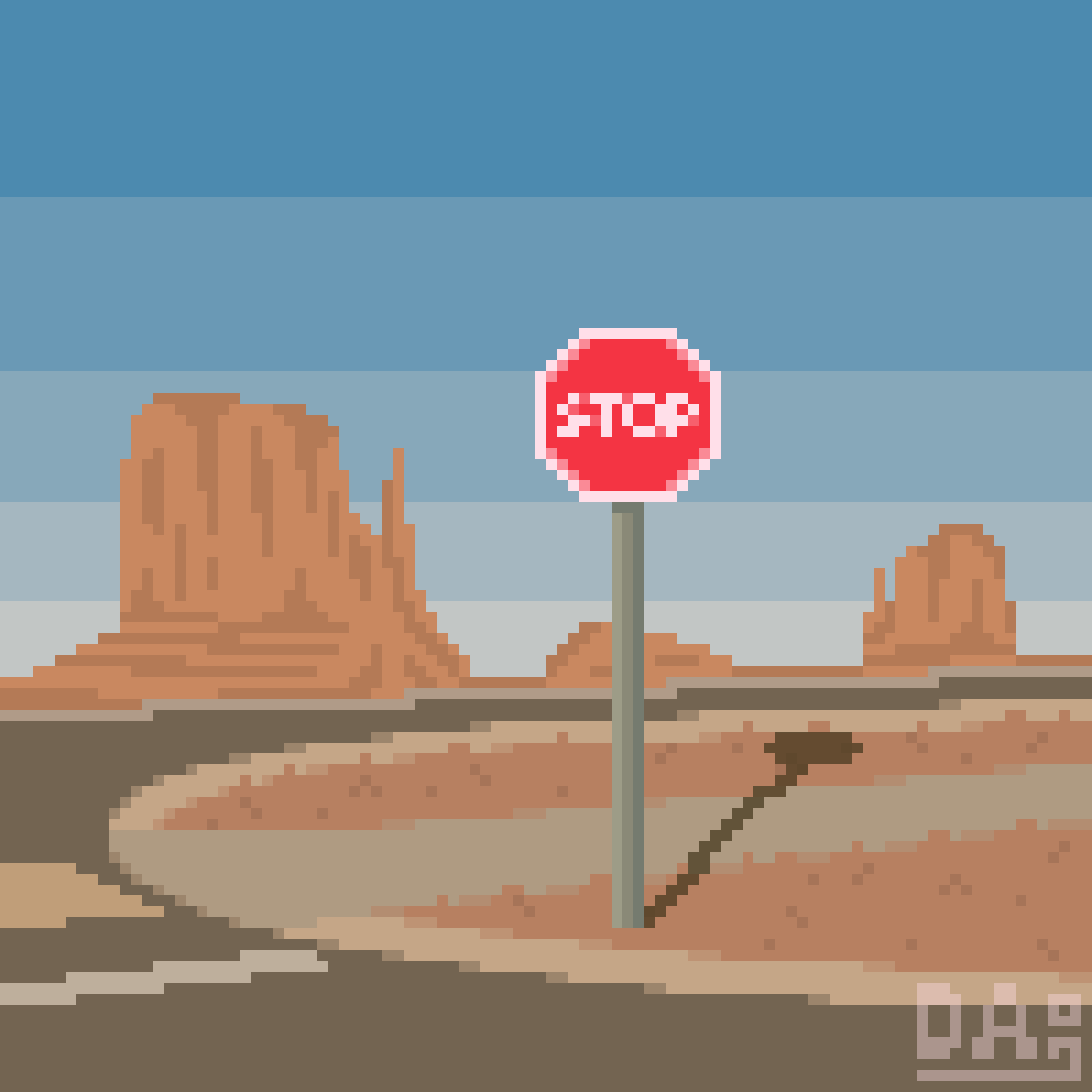 DexelArt's tweet photo. ✋STOP

-canvas 100x100
-aseprite

#pixelart #ドット絵 https://t.co/CK5HhNcxxP