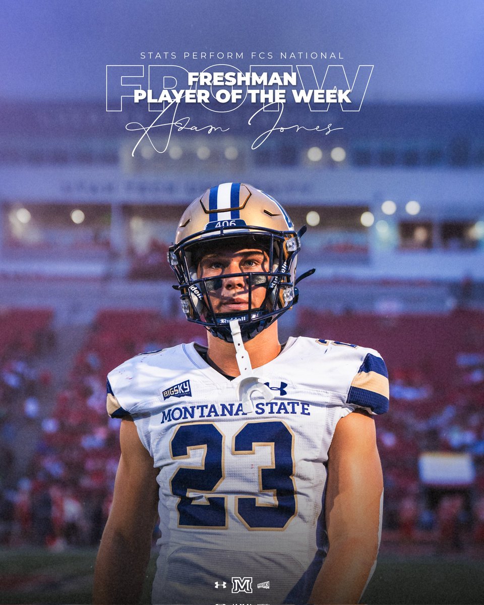 Adam Jones ➡️ FCS National Freshman Player of the Week 🏆

#BobcatBuilt | #CATS