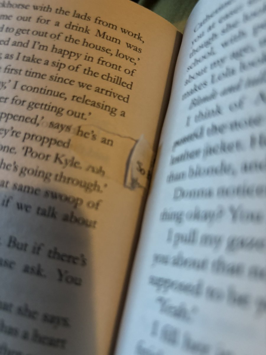 defective_model's tweet photo. @PenguinUKBooks hey penguin books I’m currently reading the wrong sister and my book as a hole in it. Like a printing issue as the part that should be there is made into the spine! Can you guys help! Even if it’s to tell me the missing words! https://t.co/XoIDuwGTRq