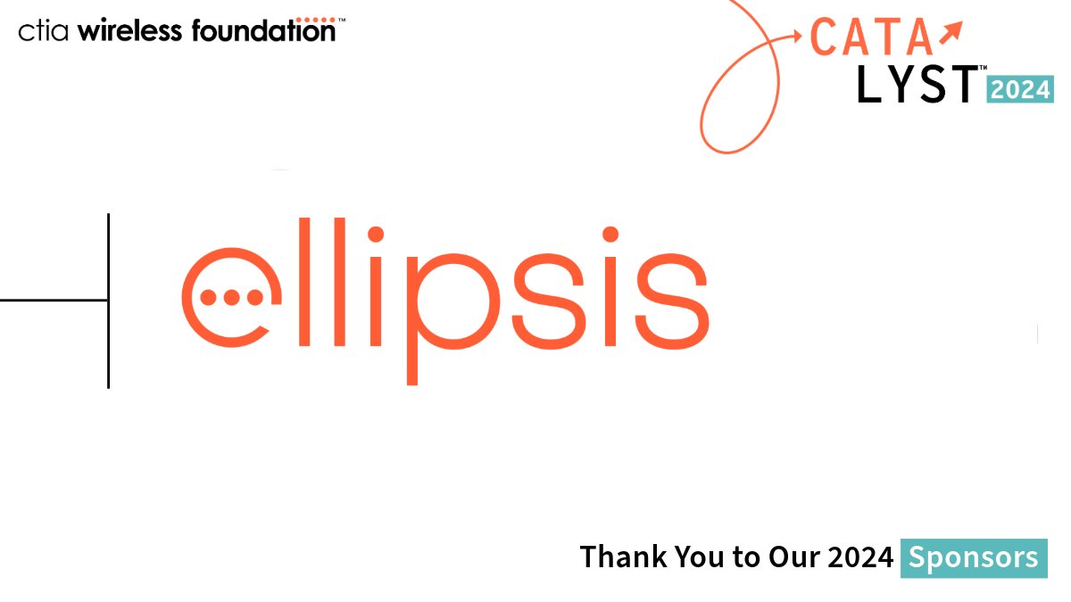 WirelessFdn's tweet image. Support from #Catalyst2024 sponsor Ellipsis Productions helps us accelerate innovators using #wireless for good. Thank you for your support! ctia.it/2C6Neg3