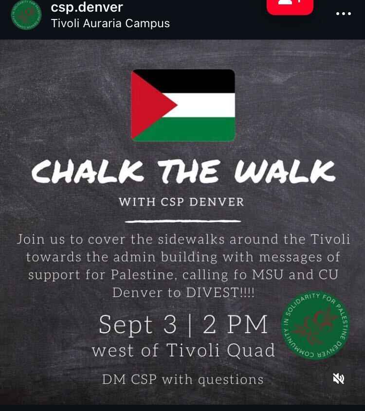 BashTheFash161's tweet photo. ๐ด๐ต๐ธ Denver comrades: Chalk the walk with CSP Denver for Palestine tomorrow, Tues 9/3 2pm west of the Tivoli Quad ๐ต๐ธ๐ด
#denver #auraria #palestine #gaza #GazaHolocaust #GazaCeasefire #CeasefireNOW #antifascist #freepalestine https://t.co/1YAFY4f5Yd