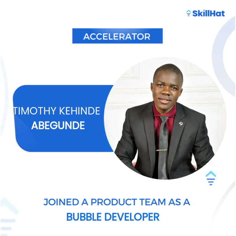 timmsdigitals's tweet photo. Excited to share that I’ve joined a product team as a Bubble Developer through @SkillHat Accelerator!  

This is a chance to work on impactful community projects while honing my https://t.co/WDhKglqYRq skills. Ready to collaborate, learn, and grow with an amazing team! 

#Bubble https://t.co/Dk86LrMrYZ