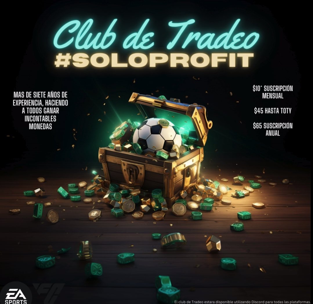 ATENCIÓN!! Ya están abiertos los cupos para el Club De Tradeo Solo Profit en FC 25 (club VIP). Tendremos Tradeos para todas las plataformas incluidos los jugadores de PC. patreon.com/clubtradeo