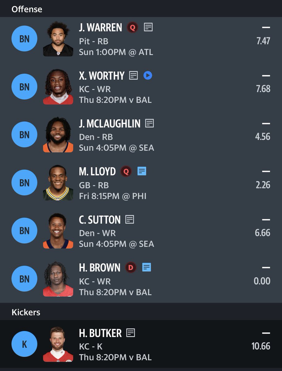 Feeling_Guilty's tweet photo. 10 man league. Non-PPR. First draft in a few years. How’s my team? #NFL #FantasyFootball @TheFFBallers @CBSFantasy https://t.co/Mtg829dzJp