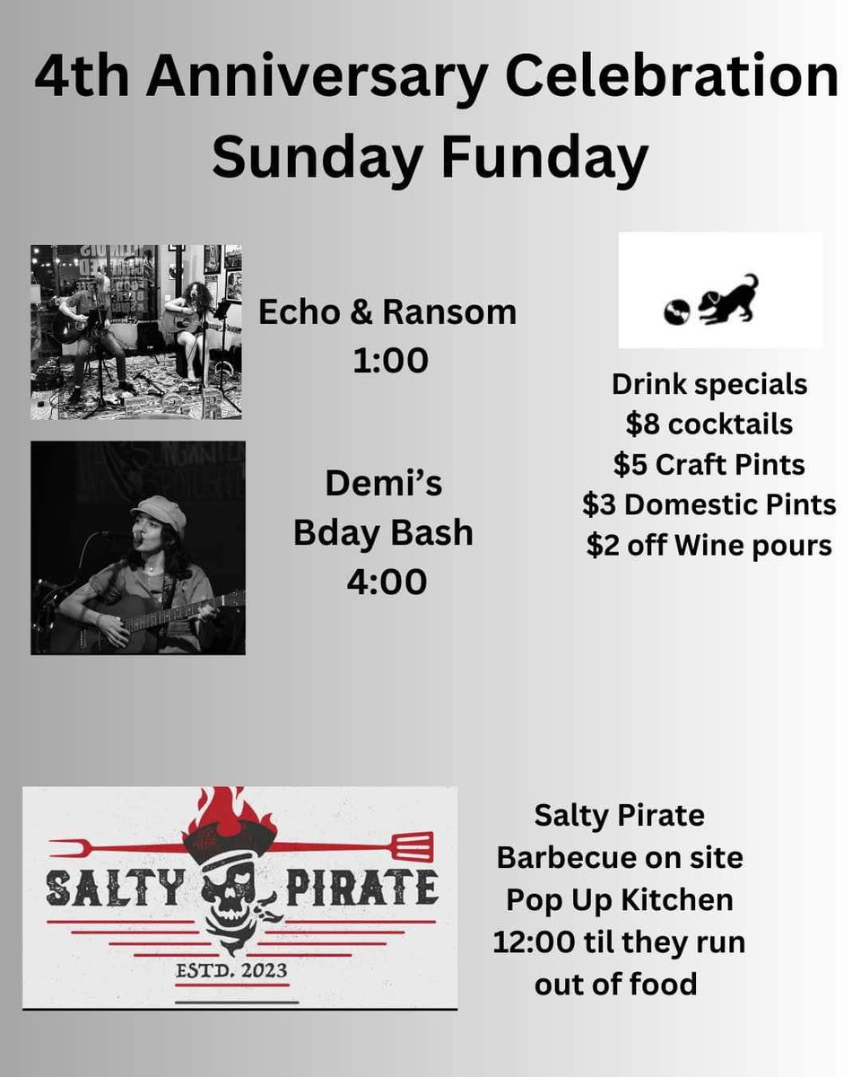 Our very good friends at Black Dog Vinyl Cafe are celebrating their 4th anniversary and we’re so grateful to be a part of the celebration. We’re setting up shop on Sunday, but there’s so much fun stuff happening all weekend. Don’t miss it!

Congrats, BDVC!
