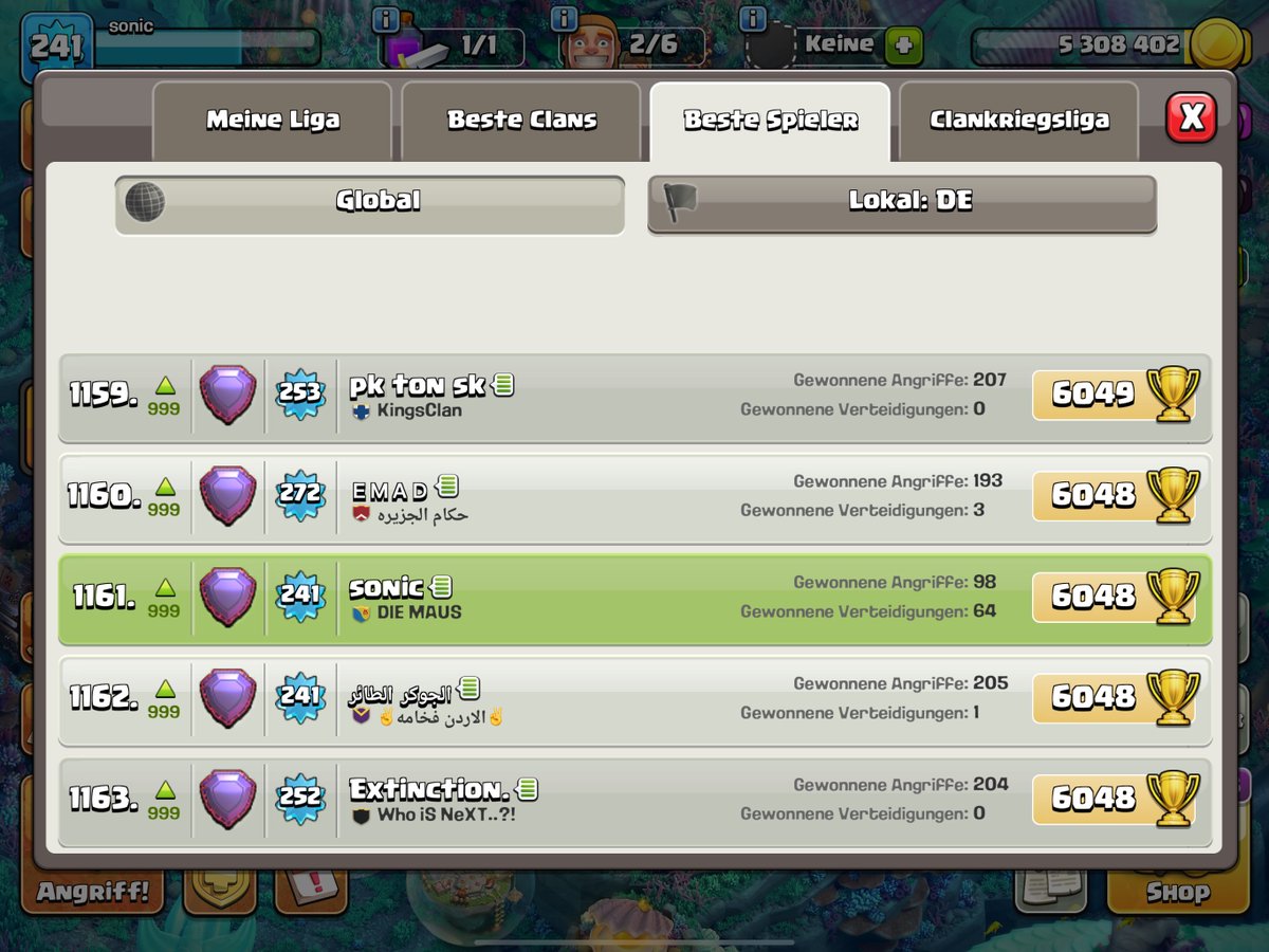 sonicnetx's tweet photo. Saison August 2024

First time reaching over 6.000 trophies, ranked 37th in all of germany 🛡️⚔️

Thanks to @iTzuDL and @byHenrikk, through your tactics and bases, I did it.

→ next month I'll start streaming on Twitch

#clashofclans | #cwl | #streaming | #twitch https://t.co/WKA57A2R79