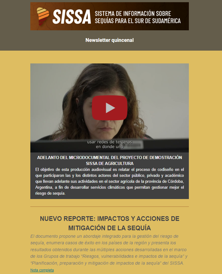 CRC_SAS's tweet image. 📣 ¡Nueva newsletter del #SISSA! Conoce todas las novedades y el panorama completo sobre #sequías en el sur de Sudamérica. 🌎
✅ Accede aquí bit.ly/4cVJk5c a la edición de la 2da quincena de agosto y suscríbete para recibir este boletín.
#GestiónDeRiesgo