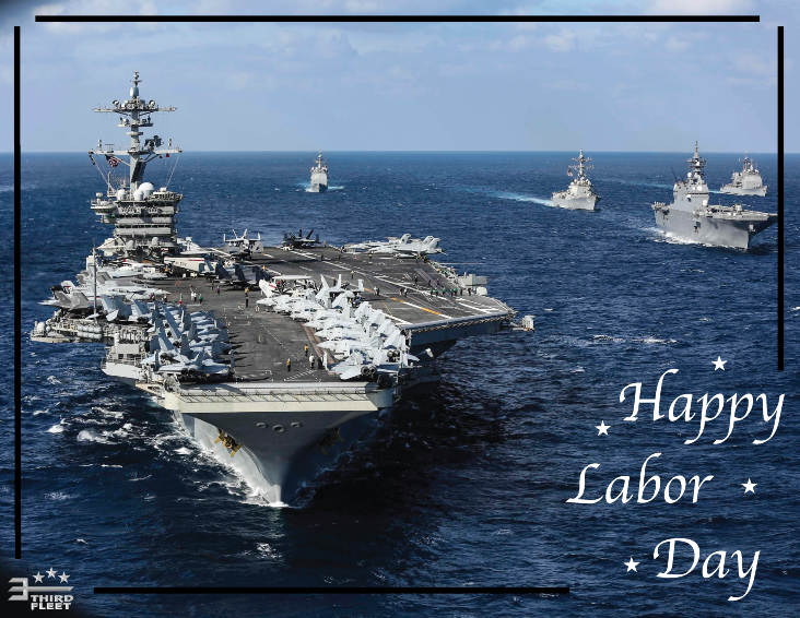 US3rdFleet's tweet photo. 💪Happy Labor Day from Third Fleet! 💪
Today we pay tribute to American laborers whose commitment and contributions built our great country. Thank you for your service and your continued dedication to our Nation.
#C3F #GoNavy #LaborDay2024 https://t.co/7RqIbqVNeO