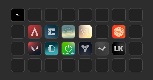 athenasko's tweet photo. @elgatomarket A lot of folders but everything on the main page is in sections by colour -- Twitch, Discord, Mic settings, etc.

Many of the icons I made myself, expanding on the Aurora icon pack in marketplace. https://t.co/bTR7xaYgml