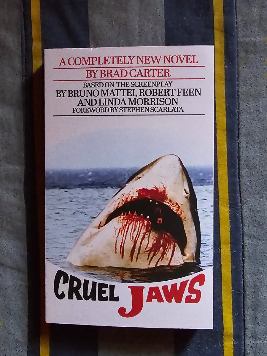 Being a huge Bruno Mattei fan i just couldn't resist gettting both editions of @bcarterwrites novelization of Cruel Jaws published by <a href="/EnPocalypsePub/">Encyclopocalypse Publications</a> from the movie tie-in from <a href="/SeverinFilms/">Severin Films</a> 🦈 #CruelJaws #BrunoMattei #EncyclopocalypsePublications #BradCarter