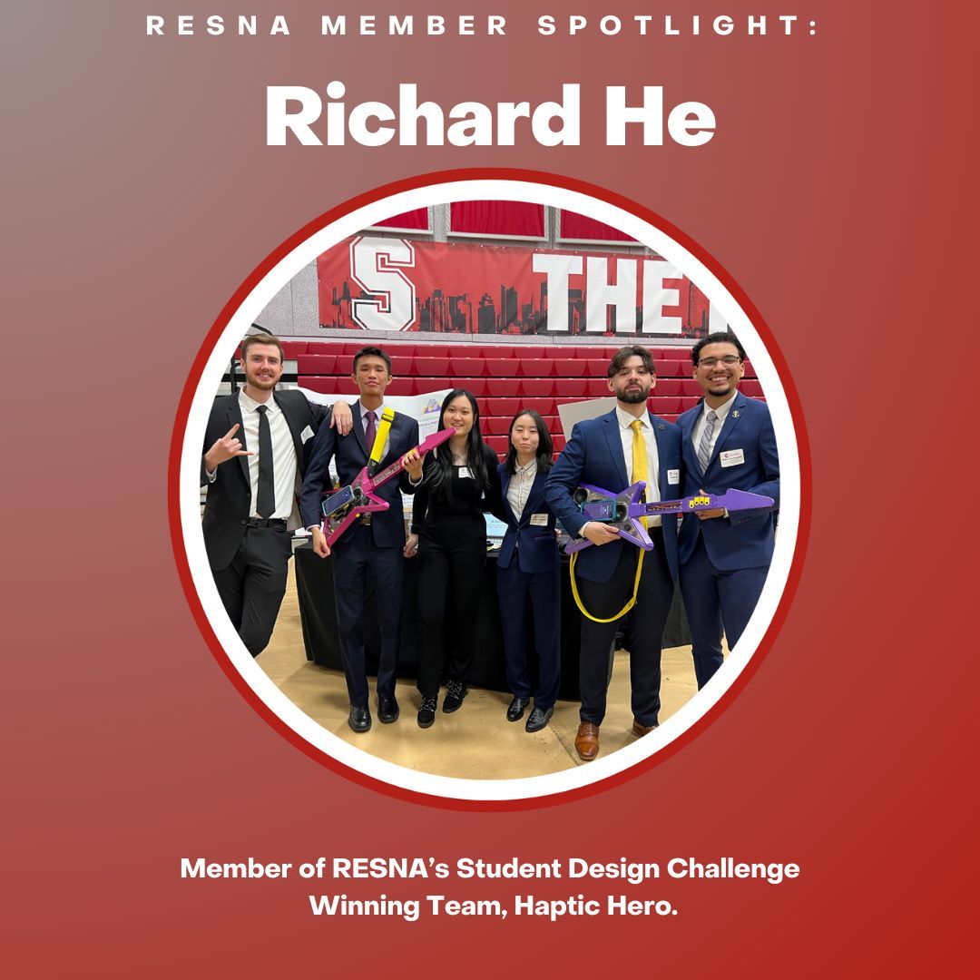 Meet Richard He, a member from part of team Haptic Hero, winner of RESNA's 2024 Student Design Challenge!  Hear how Richard became interested in assistive technology, what inspired the creation of Haptic Hero, and how RESNA has impacted him.  Read more: buff.ly/3AHPNTU