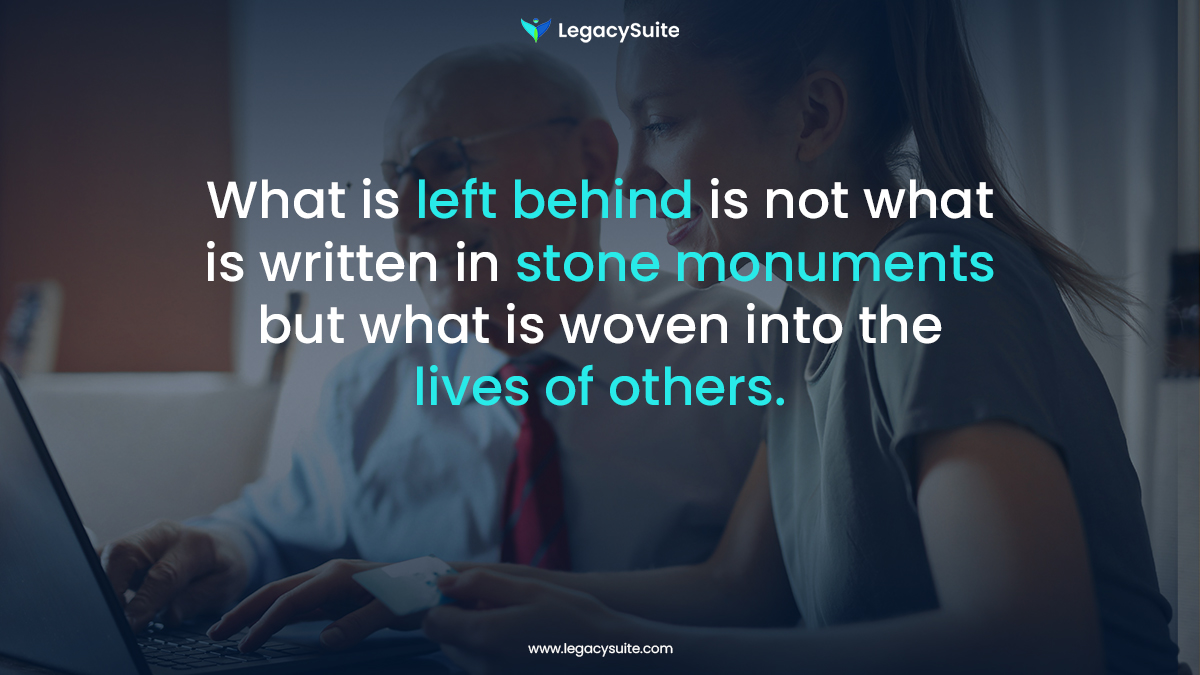 Immortalized Legacies - Woven into the Lives of Others! 🌟 Leave a legacy that transcends time; let your impact resonate through the lives you touch.
.
#LegacySuite #assetsoverliabilities #estateplanning #generationalwealth #wealthbuilding #safety #crypto #estateplan