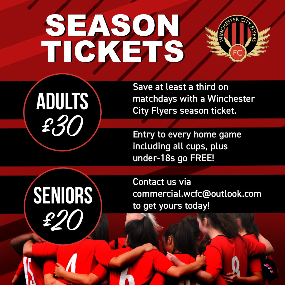 WinchCityFlyers's tweet photo. 🎫 Season Tickets on sale NOW 🎫

Another exciting football season is upon us so back the Flyers and save at least a third with a season ticket.

Get in touch today to buy yours. 

Read more on ticket pricing this year 👉 https://t.co/ATRMEpHDAV 

#UpTheFlyers https://t.co/0T8VPMHTMm