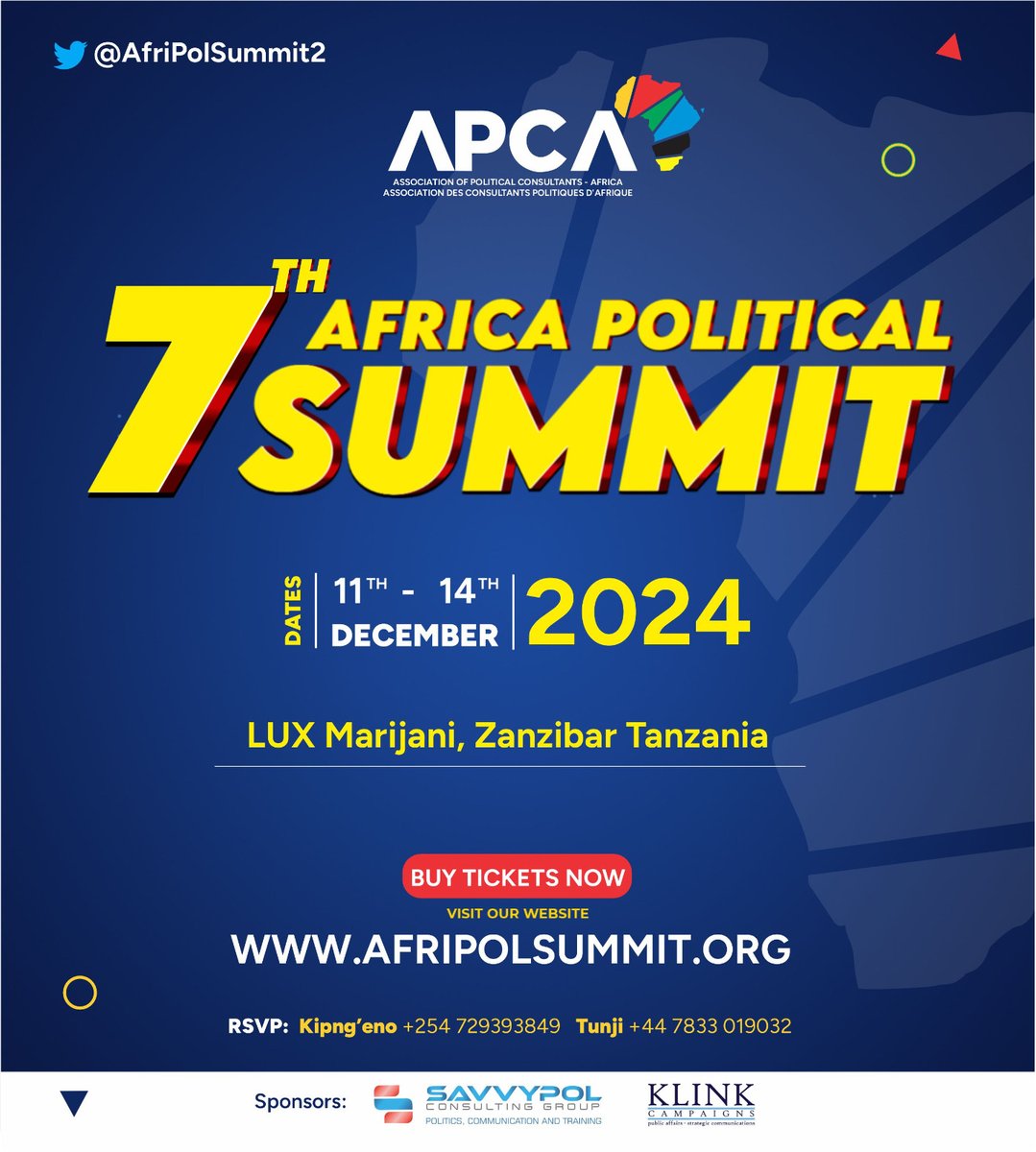 Join us in Zanzibar this December! 🌴 Discover how top political consultants strategize &amp; win campaigns.Don’t miss out on this unique opportunity! afripolsummit.org #PoliticalConsulting #CampaignStrategy #Afripolsummit2024 <a href="/KipngenoK/">Kipngeno K. Duncan</a> <a href="/TheDebateGuru/">Cde. Josiah Adiema Adiema</a> <a href="/savvypol/">SavvyPol Consulting Group</a> William Ruto
