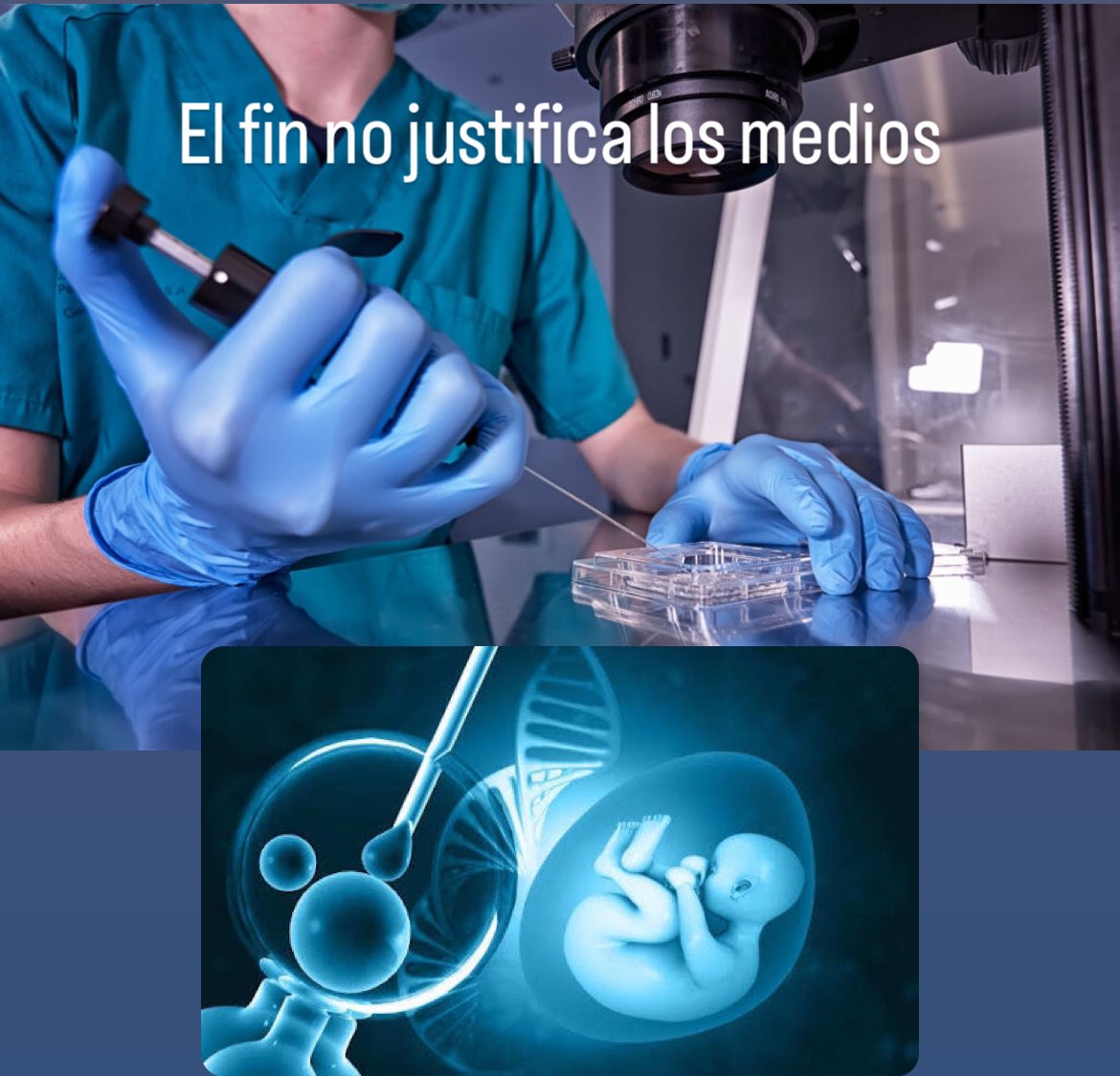 EL FIN NO JUSTIFICA LOS MEDIOS

Después de mi publicación sobre la fertilización in vitro, muchos Católicos me han preguntado por qué es pecado grave acudir a este método si el fin es bueno: Tener hijos. 

Desear tener hijos es muy bueno y aunque la intención sea noble, el fin
