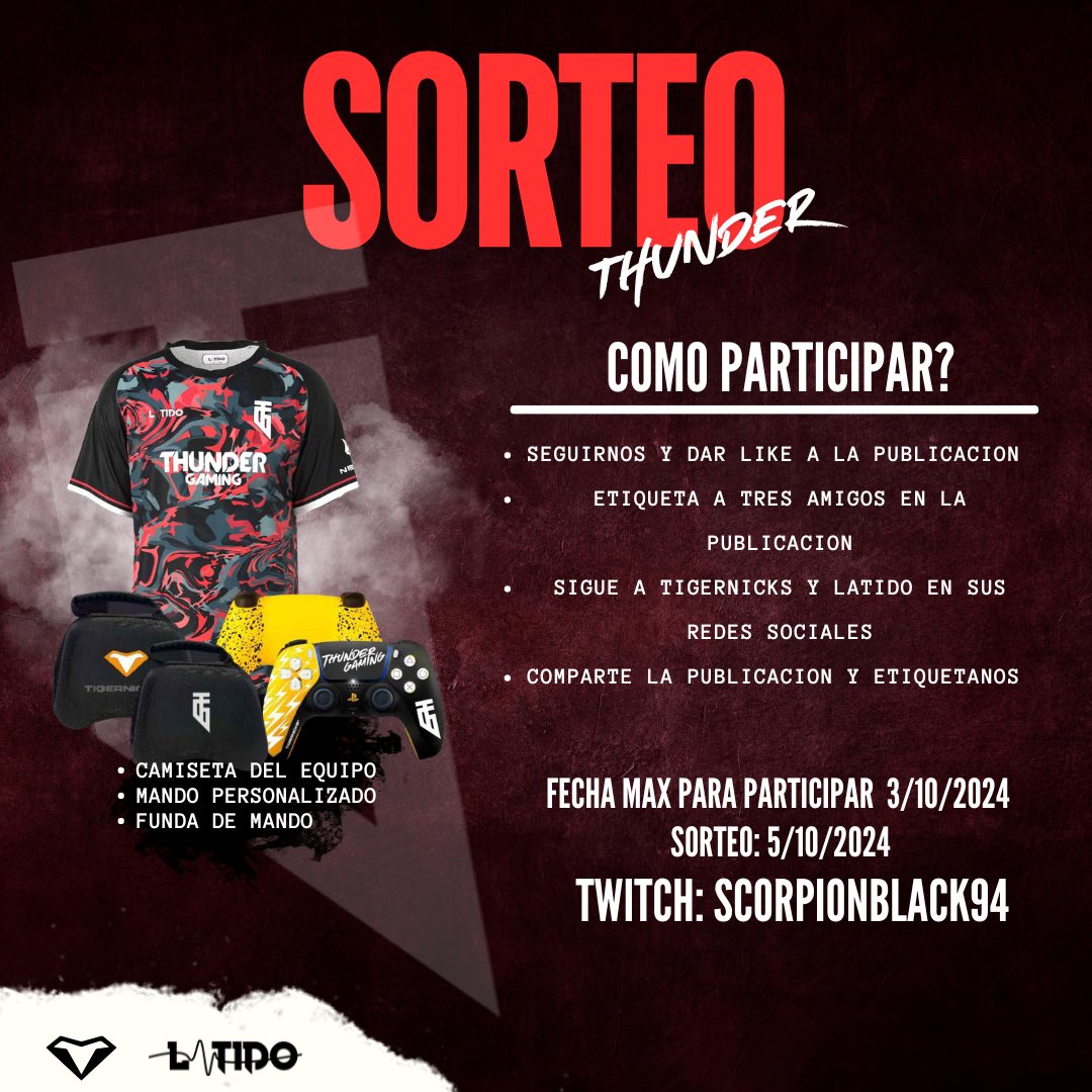 ⚠️ MEGA SORTEO ⚠️

Si si, todo lo que ves en la imagen puede ser tuyo y solo tienes que seguir las bases que te dejamos en la foto. ¿A qué esperas? 🤔

🖇️Os dejamos las cuentas a las que tenéis que seguir etiquetadas 
<a href="/EsThundergaming/">Thunder Gaming</a>  <a href="/tigernicks/">Tigernicks</a> <a href="/latidoshop/">Latido</a> 

#VamosThunder ⚡️⚡️