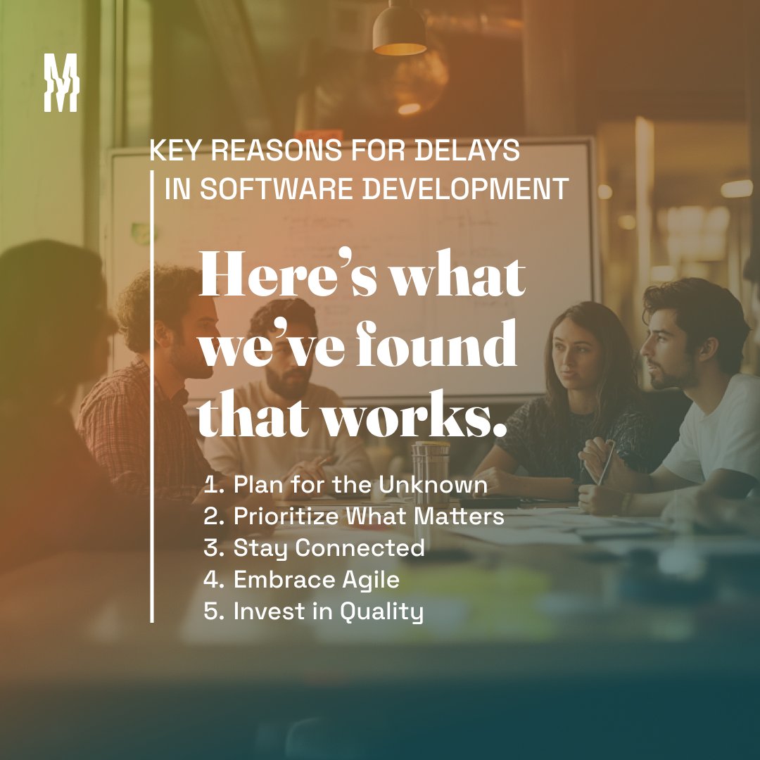 How do we keep projects on time? We plan for the unknown, prioritize what matters, stay connected, embrace Agile, and invest in quality. Need help with your project? Let’s talk. #ProjectManagement #AgileDevelopment #BusinessSolutions #OnTimeDelivery #ProjectSuccess #Teamwork